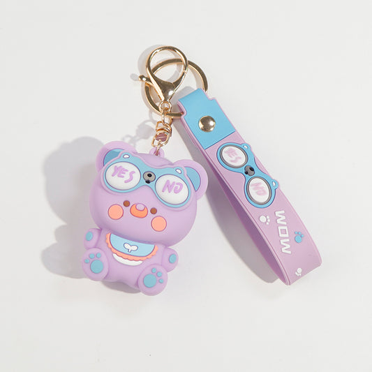 Cute Pop-Eye Bear Squishy Keychain – Funny Stress-Relief Toy & Bag Charm