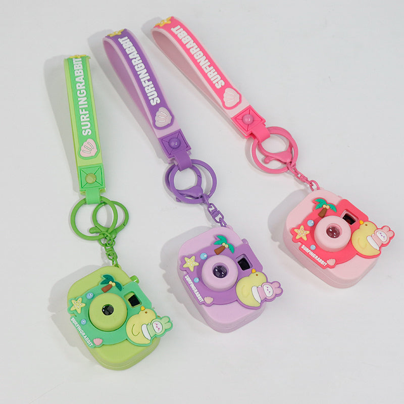 Мини-проектор-брелок – милый животный LED-слайд-просмотрщик – утка и панда в виде камеры – брелок для сумки – забавный фонарик-подарок