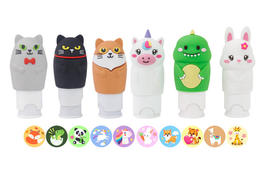 3D Silicone Cartoon Stamps for Kids - Motivational Reward Stickers - Dinosaur Animal Character Stampers - Teacher Classroom Prize