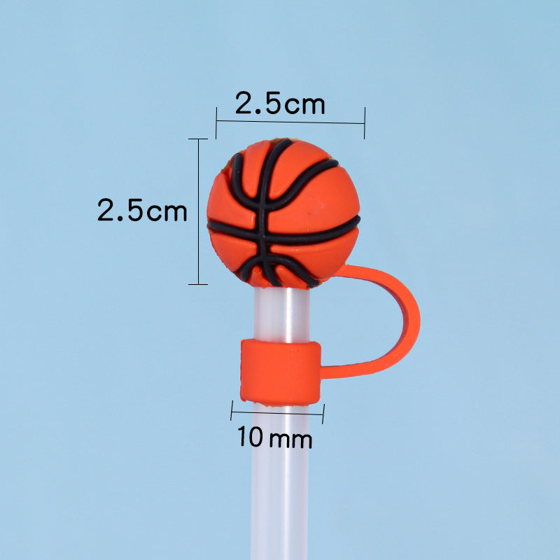 Basketball Shaped Straw Cover size