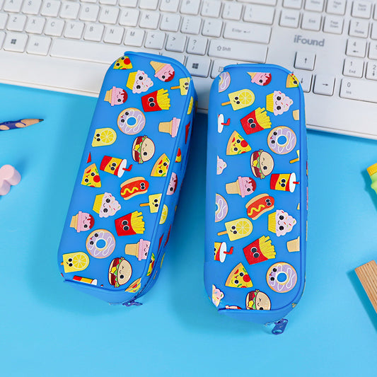 Blue printed pencil case