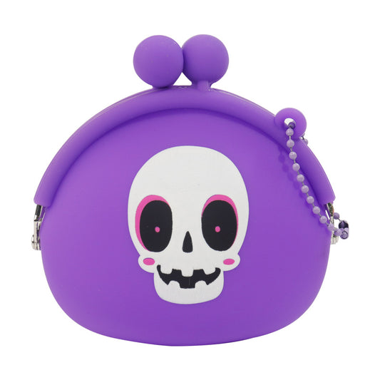 Halloween Mini Silicone Coin Purse - Funny Ghost Pumpkin Children's Coin and Earphone Storage Bag