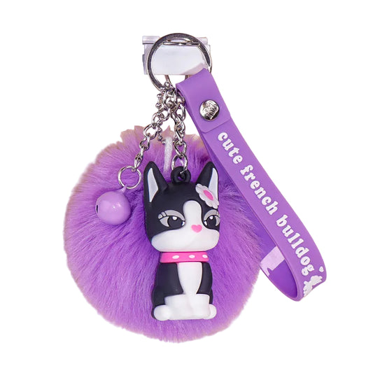 Purple Pom-Pom Keychain in bulk