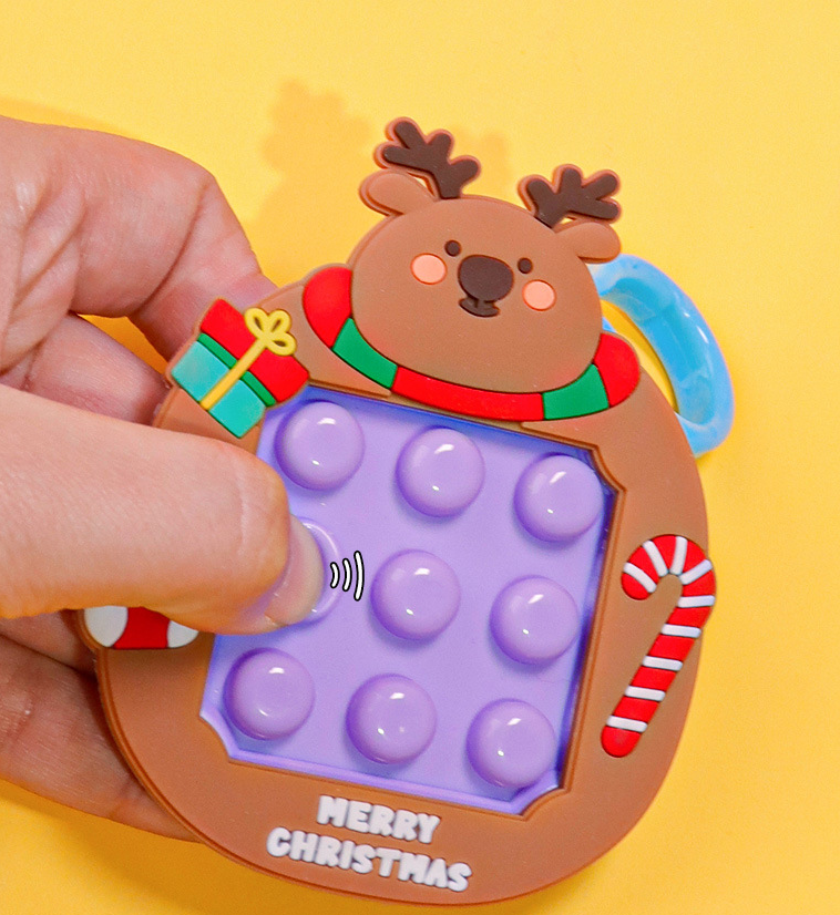Christmas Series Squeeze and Play Keychain Bag Pendant Nine-Palace Pressing Maze Game Stress Relief Vent Toy