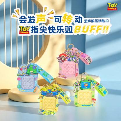 Disney Officially Licensed Toy Story Sound-Making Fidget Keychain, Silicone Pop It Charm, Bulk Wholesale In Stock
