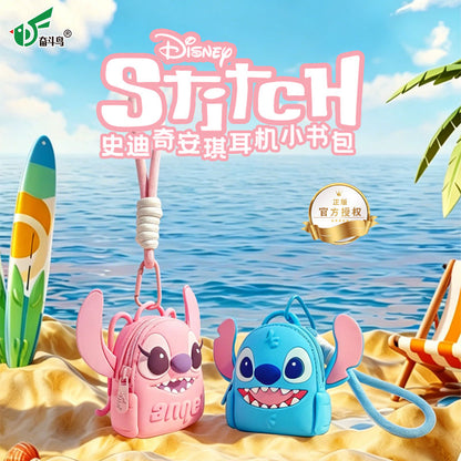 Licensed Disney Stitch Angel Silicone Mini Crossbody Earphone Bag