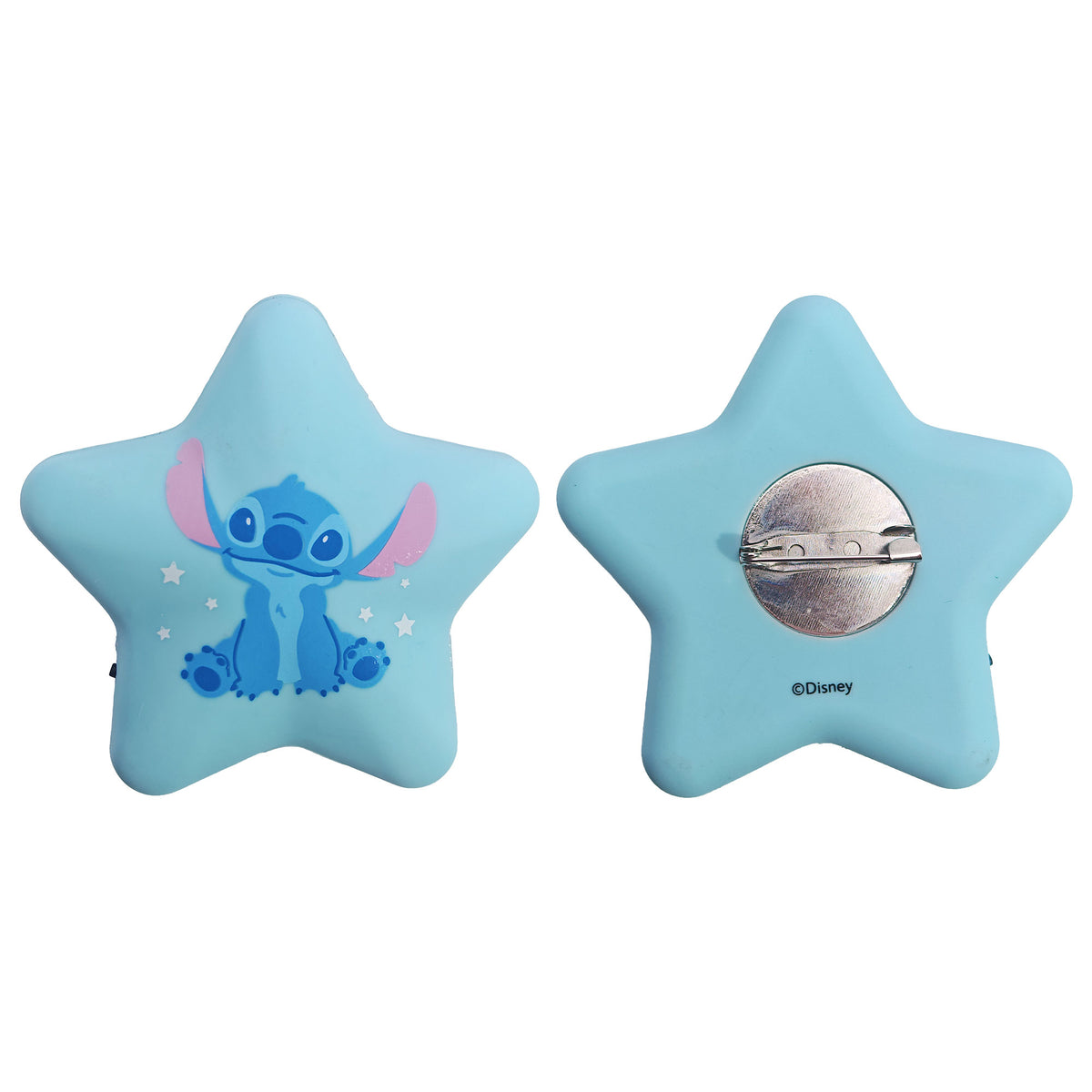 Disney Stitch Star-Shaped Glow-in-the-Dark LED Badges – Cute Luminous Character Pins, USB Rechargeable Night Light Accessories