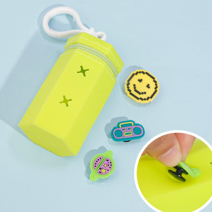 3D Hexagon Silicone Zipper Pouch, DIY Mini Storage Bag, Cute Portable Case for Coins, Earbuds & Small Accessories