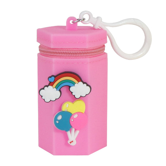 3D Hexagon Silicone Zipper Pouch, DIY Mini Storage Bag, Cute Portable Case for Coins, Earbuds & Small Accessories