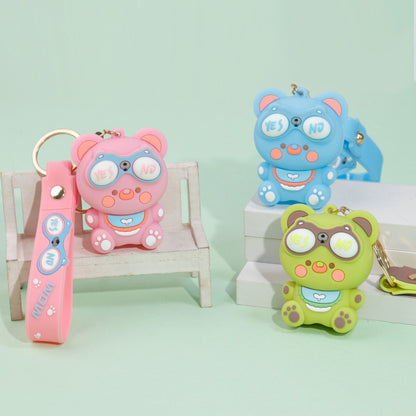Cute Pop-Eye Bear Squishy Keychain – Funny Stress-Relief Toy & Bag Charm