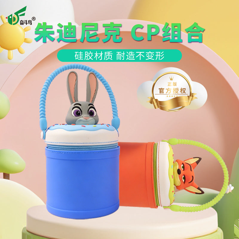 Official Disney Licensed Zootopia Donut Silicone Storage Bag, Portable Cartoon Kids Handbag