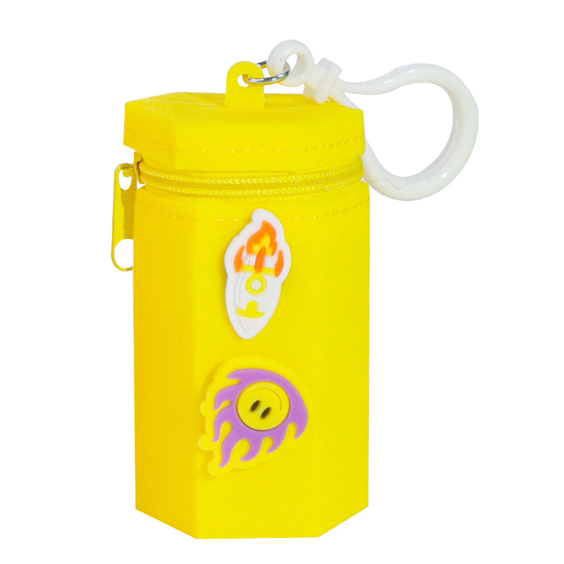 3D Hexagon Silicone Zipper Pouch, DIY Mini Storage Bag, Cute Portable Case for Coins, Earbuds & Small Accessories