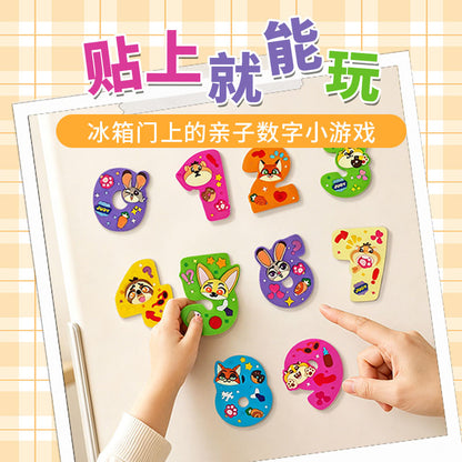 Disney Zootopia Number Fridge Magnets Children Early Learning Educational Refrigerator Stickers