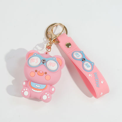 Cute Pop-Eye Bear Squishy Keychain – Funny Stress-Relief Toy & Bag Charm