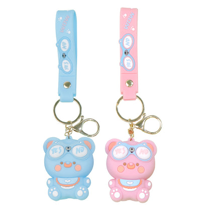 Cute Pop-Eye Bear Squishy Keychain – Funny Stress-Relief Toy & Bag Charm