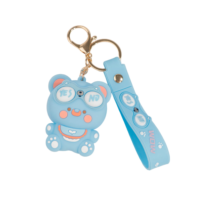 Cute Pop-Eye Bear Squishy Keychain – Funny Stress-Relief Toy & Bag Charm