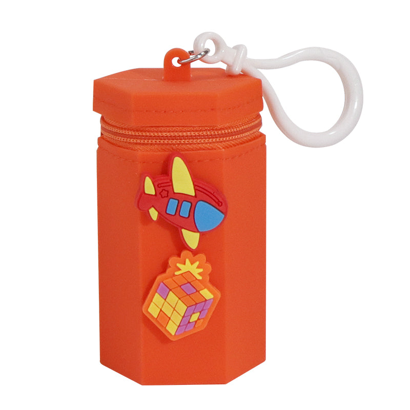 3D Hexagon Silicone Zipper Pouch, DIY Mini Storage Bag, Cute Portable Case for Coins, Earbuds & Small Accessories