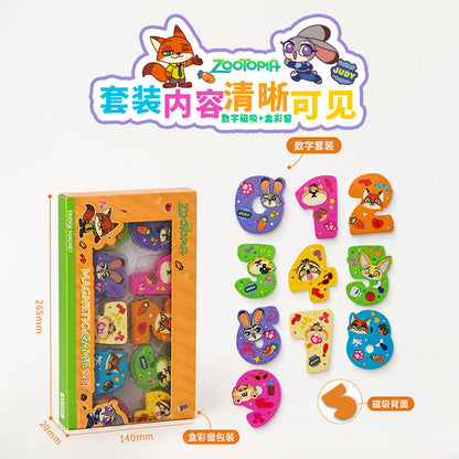 Disney Zootopia Number Fridge Magnets Children Early Learning Educational Refrigerator Stickers