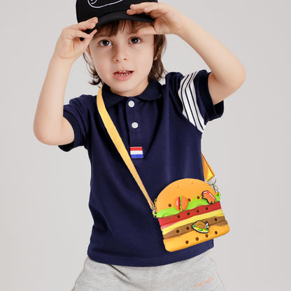 Custom Fake-Food DIY Silicone Punch-Hole Bag | Cute French Fries & Burger Crossbody | Cartoon Kids Handbag | Factory Direct Wholesale