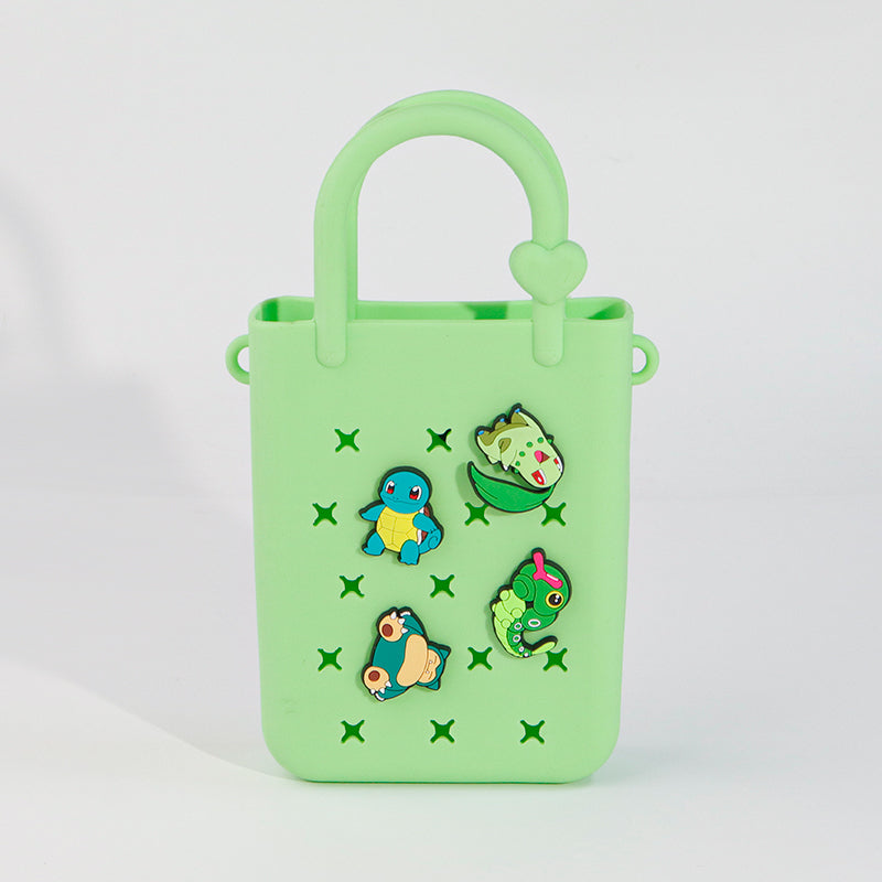 Trendy Color-Block DIY Silicone Crossbody Tote – Phone Organizer & Beach Vacation Bag