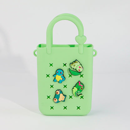 Trendy Color-Block DIY Silicone Crossbody Tote – Phone Organizer & Beach Vacation Bag