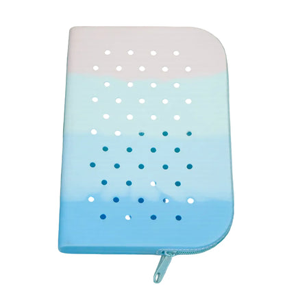 Blue Color-blocked Wide Student Pencil Case