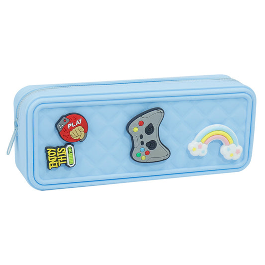 Blue Large capacity rectangular pencil case