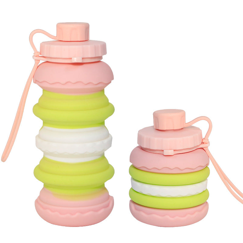 Collapsible Silicone Water Bottle pink 