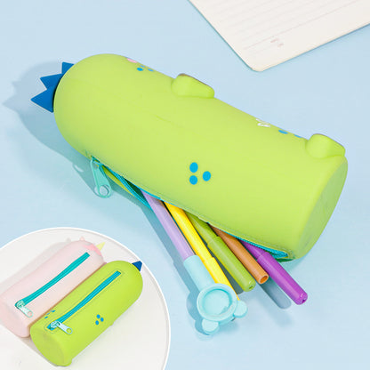 Large capacity green pencil case