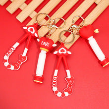 New Creative Telescopic Heart Keychain - Hanging Pendant Peach Heart Keychain - Fashionable Key Decoration