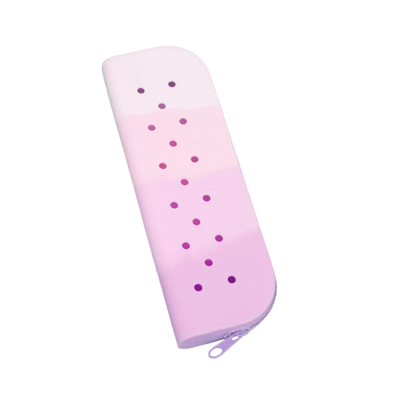 Purple Color-blocked Student Pencil Case