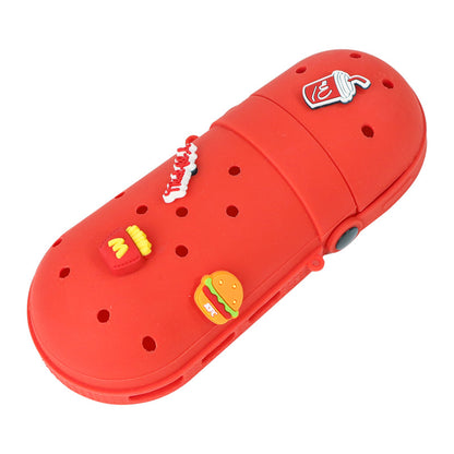 Red Slipper-Style Hole Pencil Case