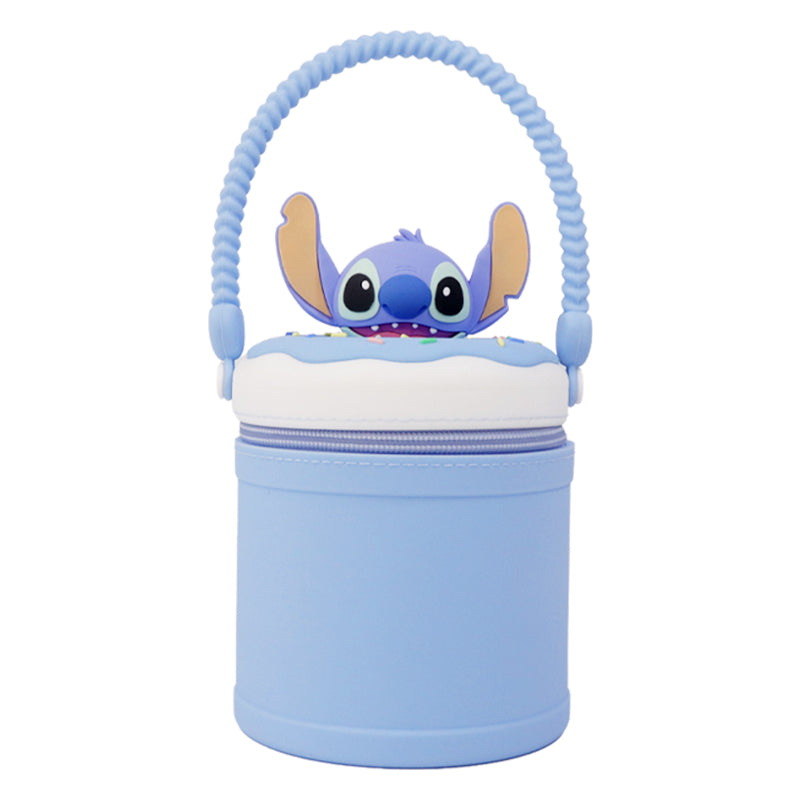 Official Disney Licensed Stitch & Angel Donut Silicone Storage Bag, Cute Mini Handbag for Girls