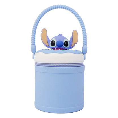 Official Disney Licensed Stitch & Angel Donut Silicone Storage Bag, Cute Mini Handbag for Girls