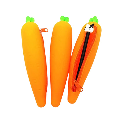 cute Carrot Silicone Pencil case factory