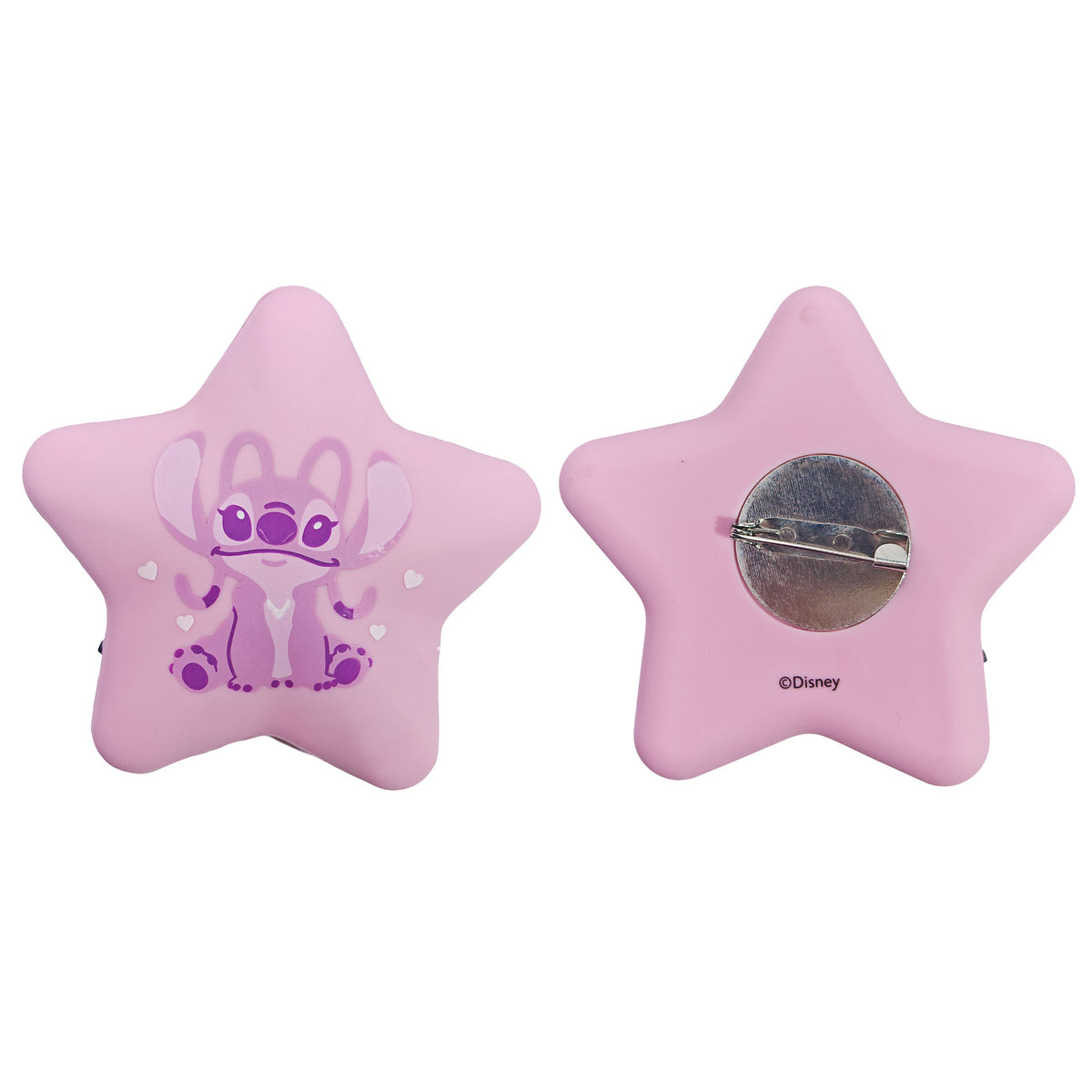 Disney Stitch Star-Shaped Glow-in-the-Dark LED Badges – Cute Luminous Character Pins, USB Rechargeable Night Light Accessories