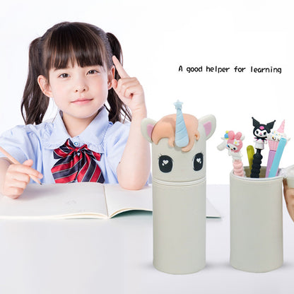 Unicorn Silicone Large Capacity Pencil Organizer - Waterproof, Cute, Creative Elementary School Student Pencil Case
