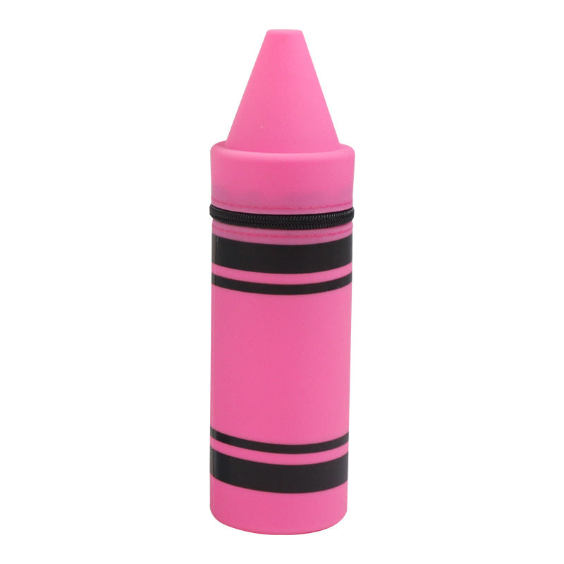 pink Silicone crayon pencil case