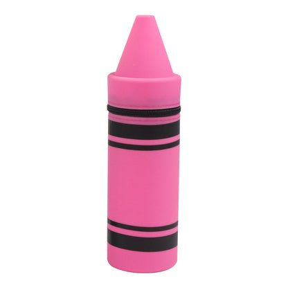 pink Silicone crayon pencil case