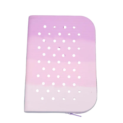 purple Color-blocked Wide Student Pencil Case